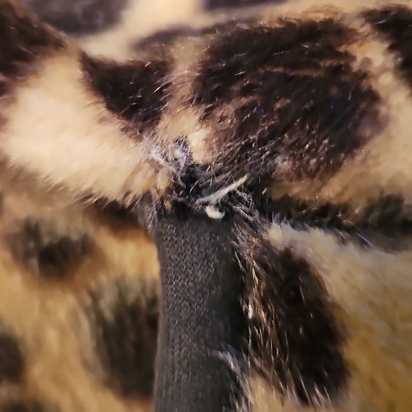 Vintage Leopard Print Faux Fur Coat Thigh Length Satin Lined Heavy Warm Custom - Picture 9 of 16